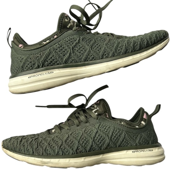 APL Techloom Phantom sneakers green white athletic running comfort Size 9.5 - Picture 4 of 11